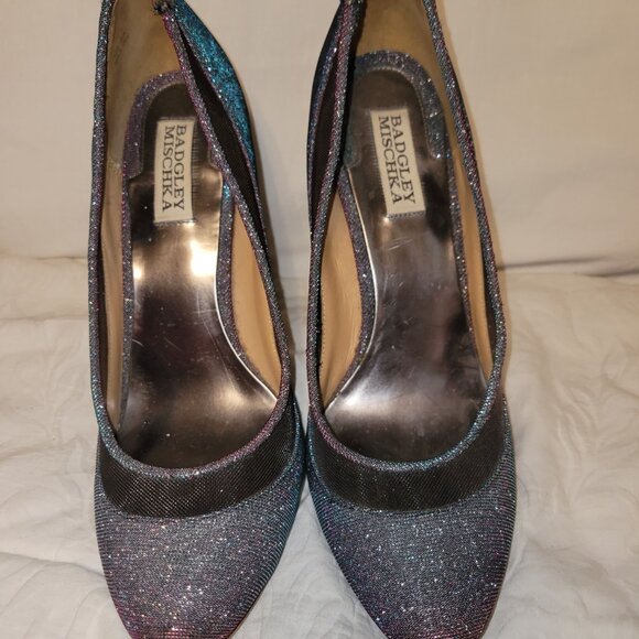 Badgley Mischka Sparkly Multicolor Heels - Picture 2 of 4